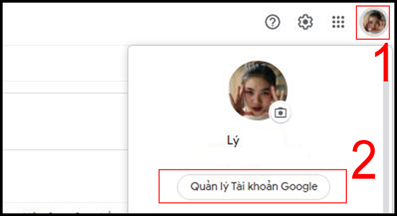 Truy cập cài đặt tài khoản Gmail