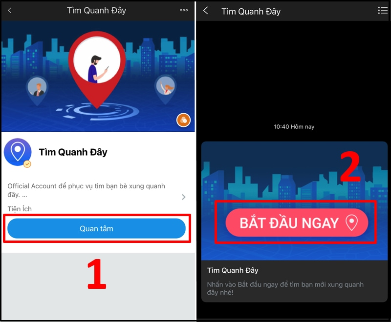 Chọn Quan tâm và Bắt đầu ngay