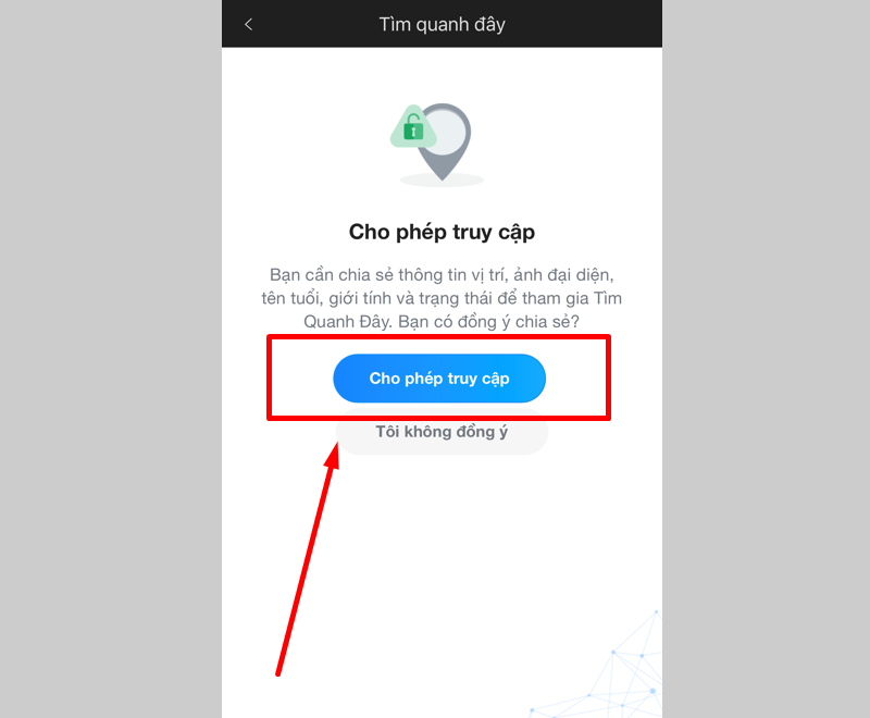 Cho phép truy cập vị trí
