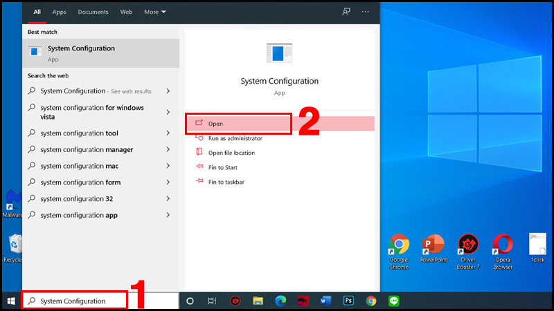 Thông qua System Configuration