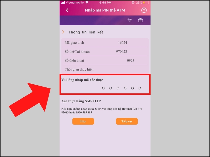 Nhập mã OTP
