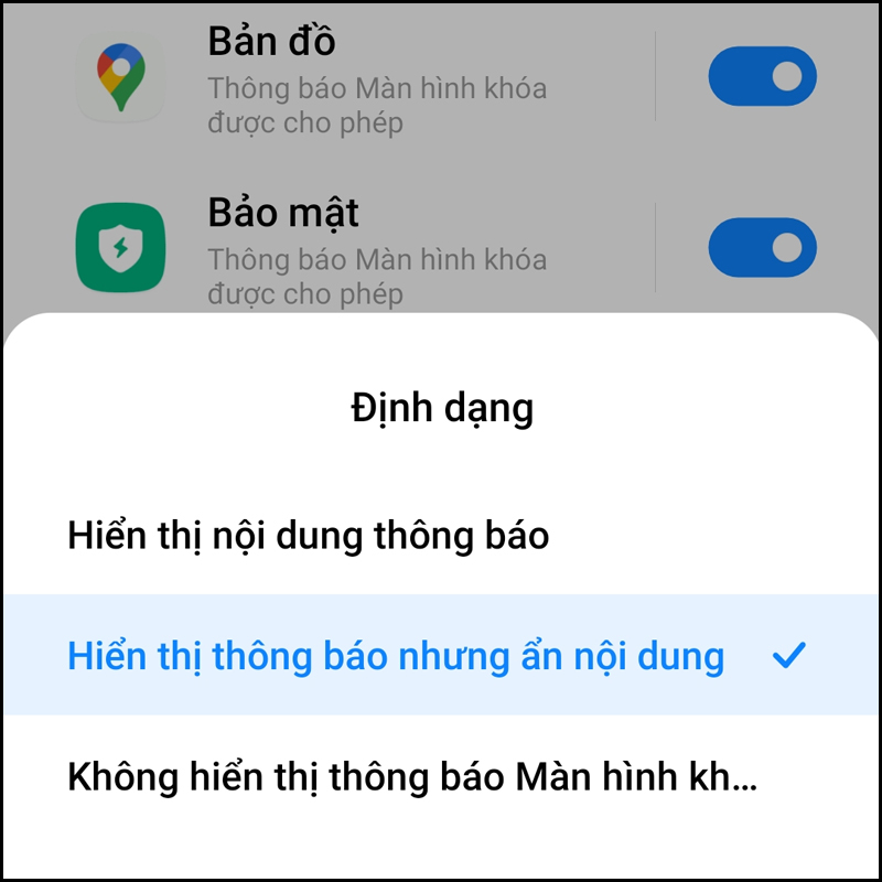 Tắt nội dung thông báo