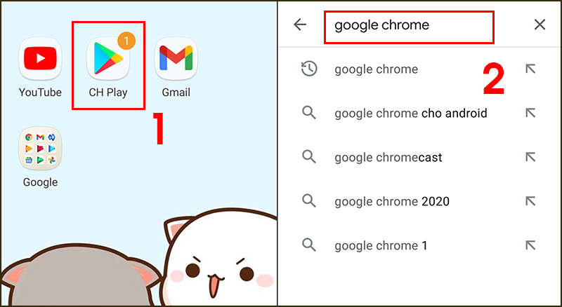 Tìm Google Chrome trong CH Play