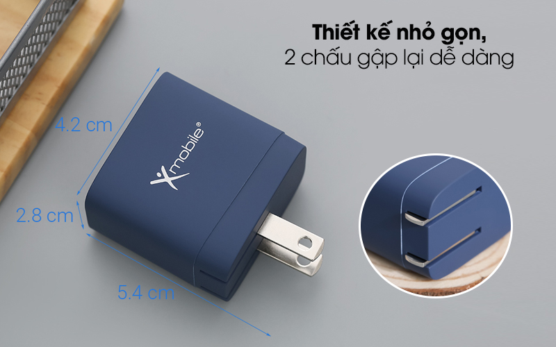 Nhỏ gọn, hỗ trợ gập chấu sạc tiện lợi