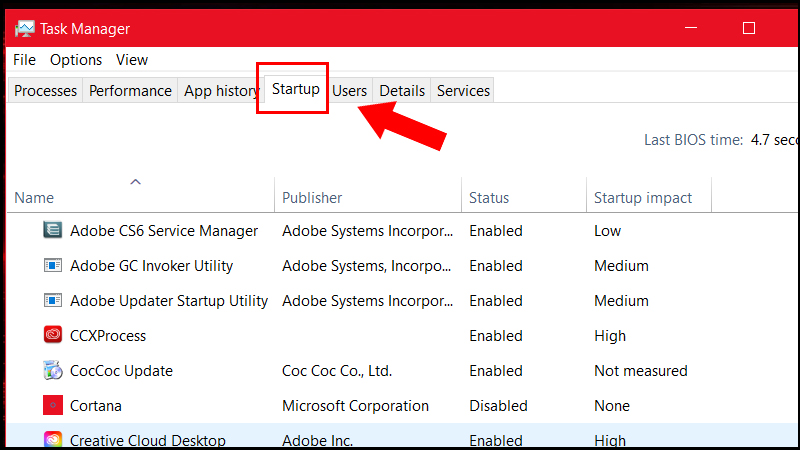 Truy cập Startup Truy cập Startup