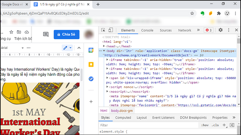 Mở cửa sổ Tool development
