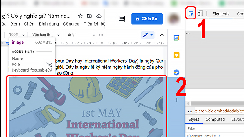 Nhấn tổ hợp phím Ctrl + Shift + C sau đó nhấp chuột vào ảnh cần tải