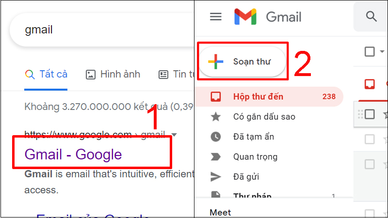 Mở hôp thoại soạn thảo mail