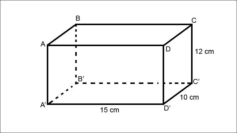 Ví dụ tính thể tích hình hộp chữ nhật ABCD.A'B'C'D'