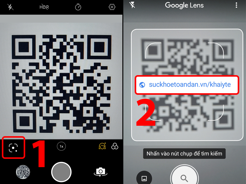 Quét mã QR từ Google Lens trong camera