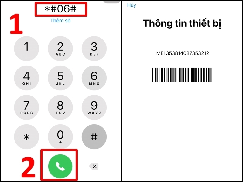 Nhấn *#06# và nhấn gọi để xem IMEI