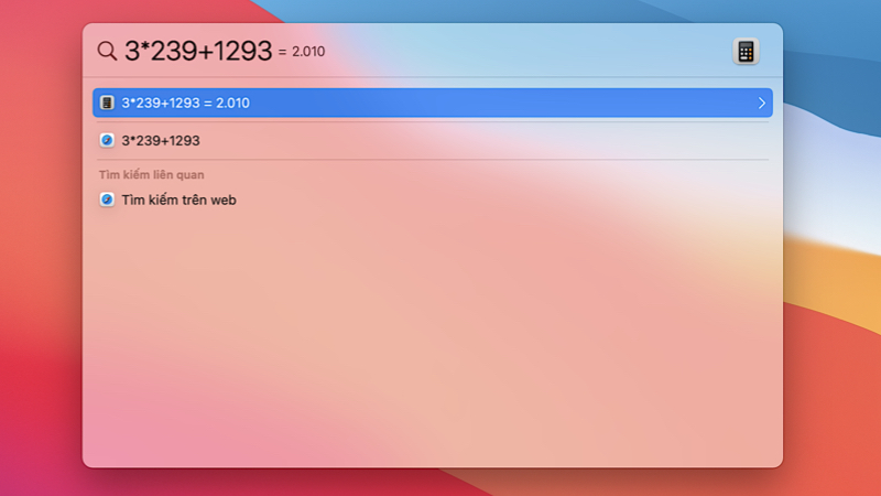 Bạn có thể thực hiện tính toán thông qua Spotlight