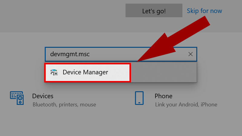  Tìm kiếm và mở Device Manager