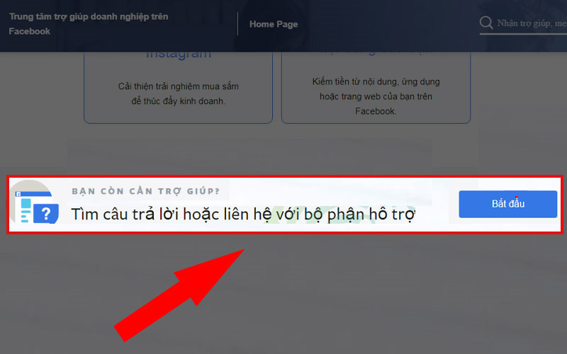 Click vào Bắt đầu tại mục Bạn còn cần trợ giúp?