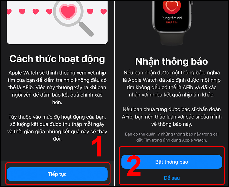 Bật thông báo để nhận những cảnh báo từ Apple Watch