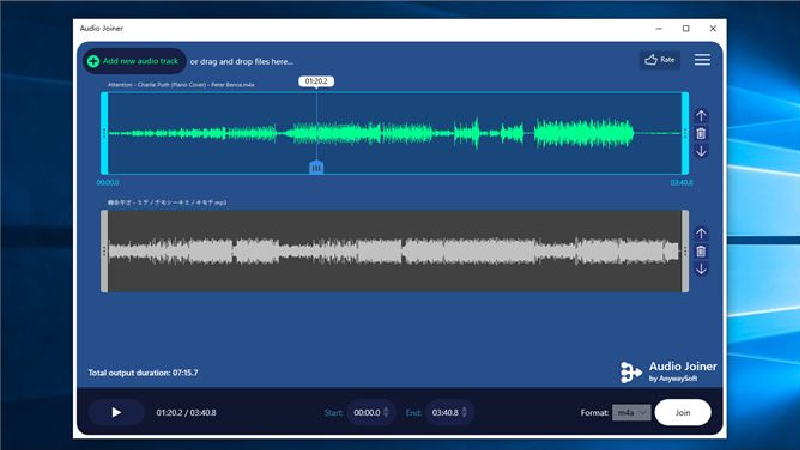 Audio Joiner có thể điều chỉnh cấu hình chu kỳ phát cụ thể cho mỗi bản thu âm