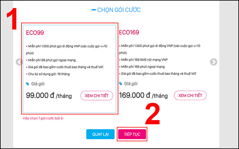 Chọn cho mình một gói cước phù hợp