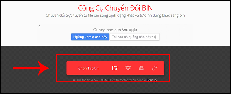 Chọn tập tin BIN