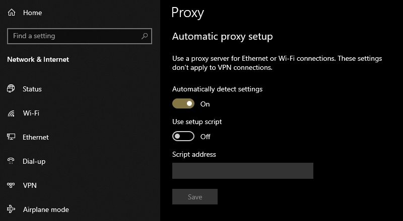 Kiểm tra cài đặt Proxy trong máy tính của bạn