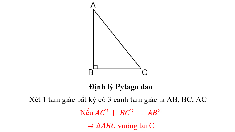 Công thức định lý Pytago đảo
