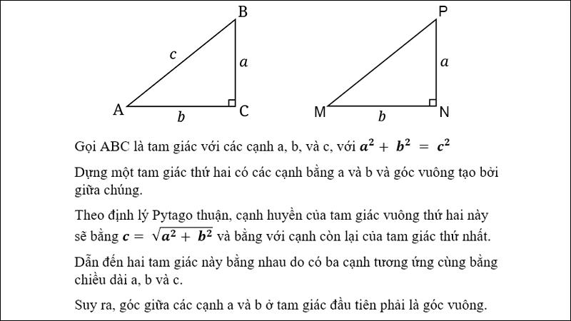 Chứng minh định lý Pytago đảo