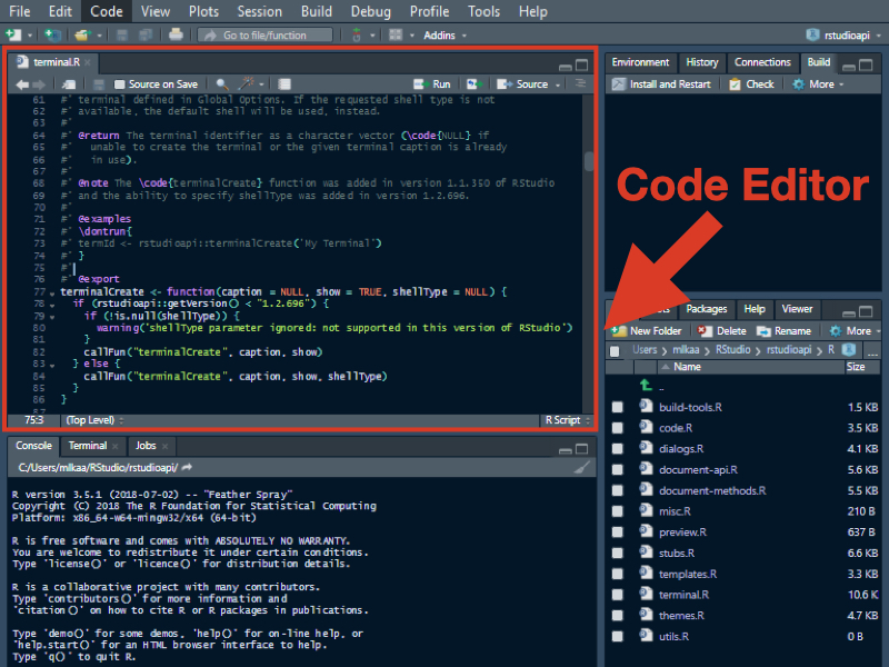 Vị trí Code Editor