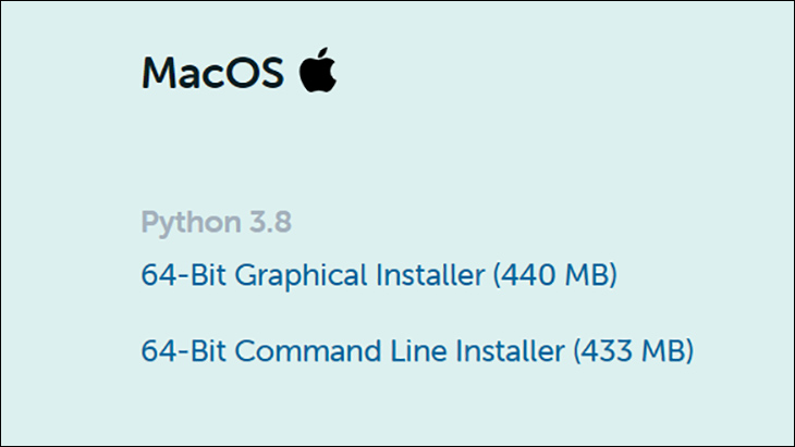Các phiên bản Anaconda trên macOS