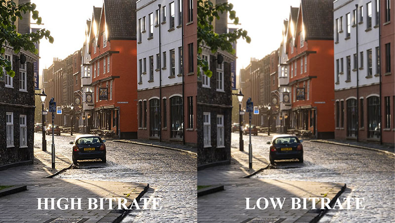 So sánh chất lượng ảnh giữa hai mức bitrate thấp và cao