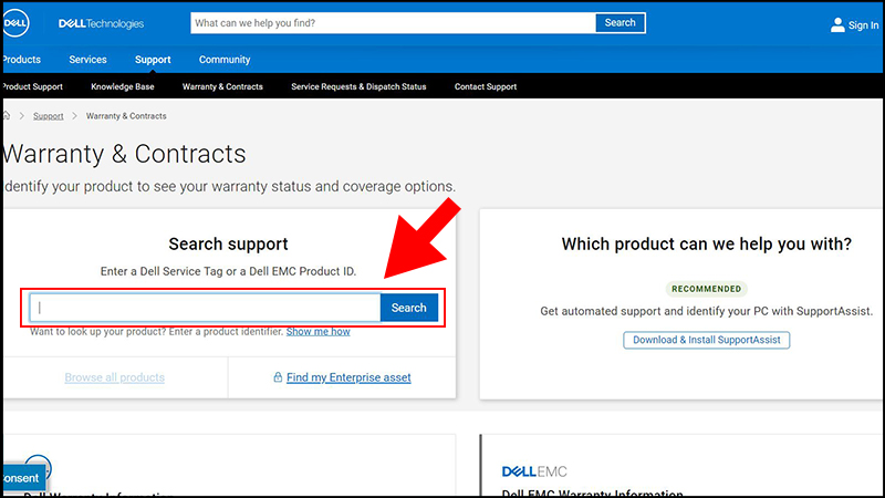 Vào trang web bảo hành của Dell để tra cứu về thời gian bảo hành thiết bị của bạn