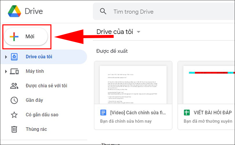 Tải file Excel lên Google Drive