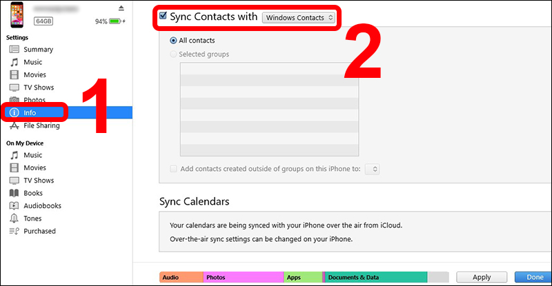Bật chế độ Sync Contacts with