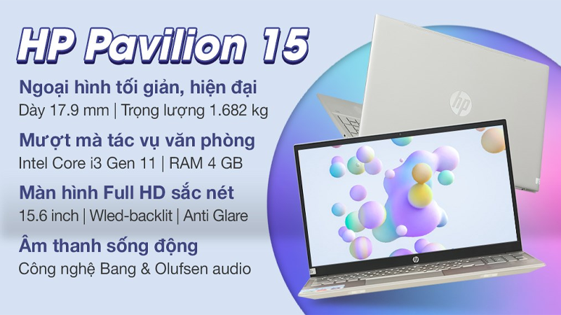 Những đặc điểm nổi bật của laptop HP Pavilion 15 eg0513TU i3