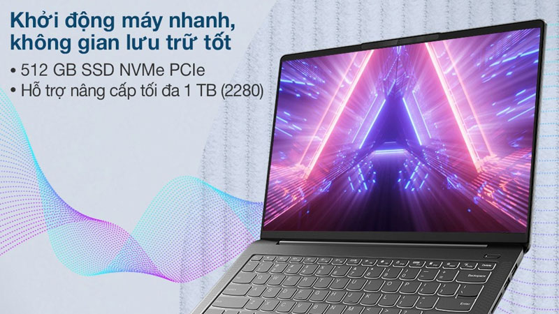 Laptop Lenovo Ideapad 5 Pro sở hữu không gian lưu trữ lớn