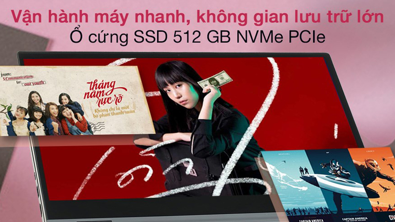 Ổ cứng SSD 512 GB NVMe PCle cũng là điểm cộng lớn với khách hàng