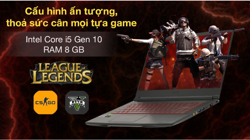 MSI Gaming GF63 Thin 10SC (805VN) có cấu hình ấn tượng