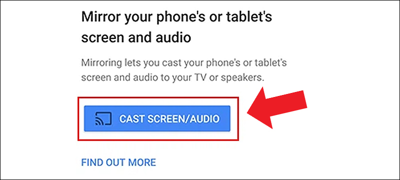 Nhấn vào Cast Screen/Audio