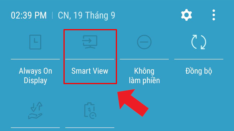 Chọn Smart View trên thanh thông báo