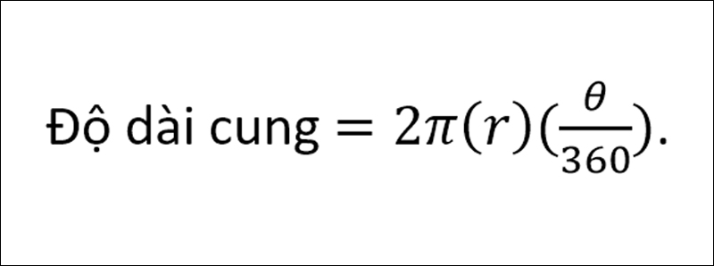 Công thức tính độ dài cung