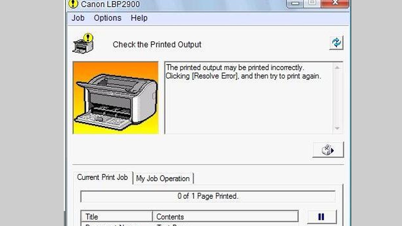Dấu hiệu nhận biết lỗi máy in check the printed output