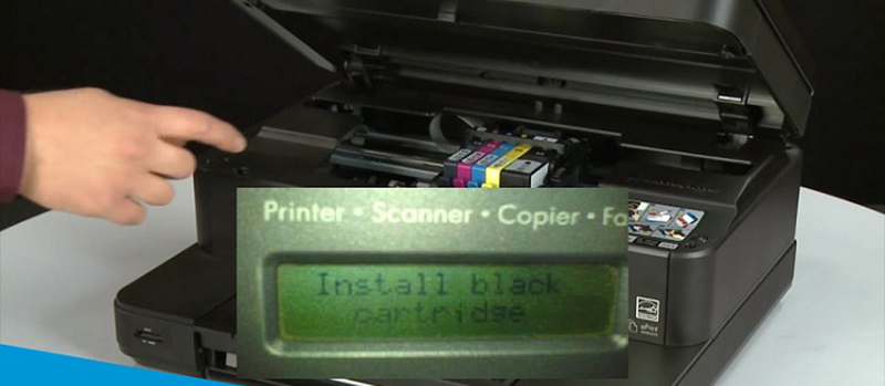 Thông báo lỗi hiển thị trên màn hình LCD của máy in