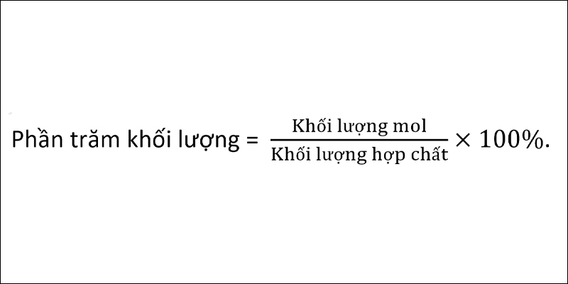 Công thức tính phần trăm khối lượng khi không biết khối lượng