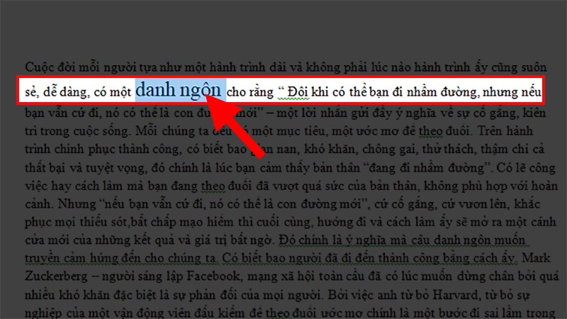 Bôi đen từ hoặc cụm từ cần chú thích