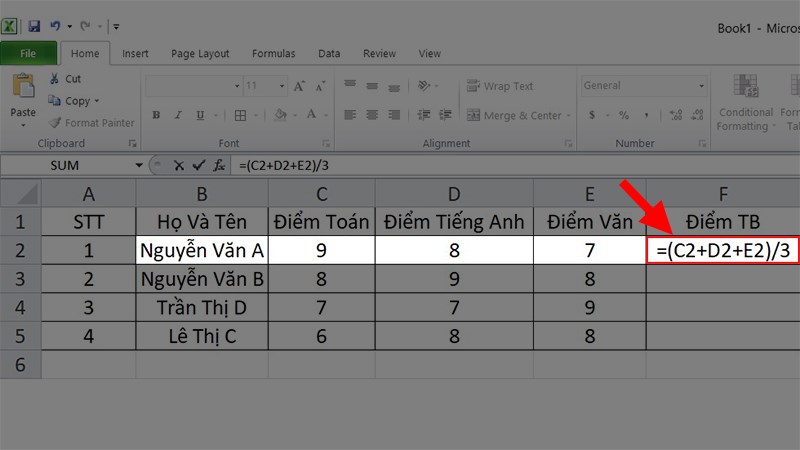 Cách tính trung bình theo từng giá trị trong Excel