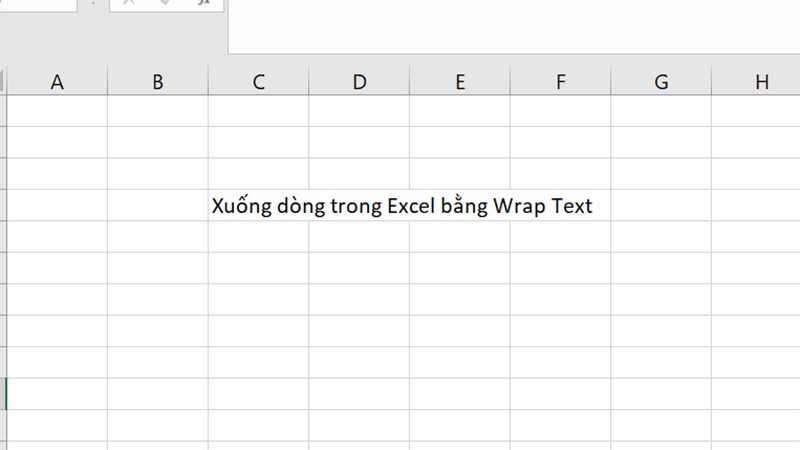 Nhập dữ liệu vào 1 ô trong Excel và dữ liệu nhập vào bị vượt ra khỏi ô đó