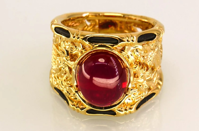 Nhẫn vàng nam đá ruby