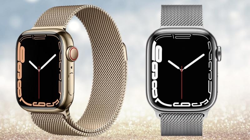 Màn hình đồng hồ phiên bản Apple Watch Series 7 LTE 41mm dây thép