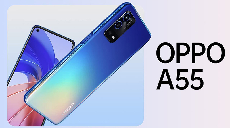 Điện thoại OPPO A55 sở hữu thiết kế đẹp mắt và thời thượng