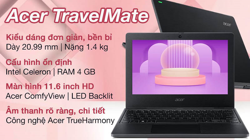 Acer TravelMate B3 TMB311 nhỏ gọn, hiệu năng cực đỉnh