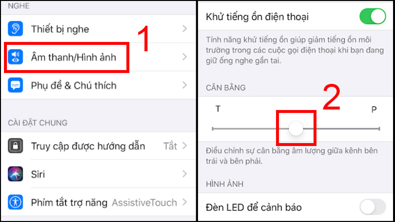 Chỉnh nút âm lượng ở thanh T/P về vị trí cân bằng