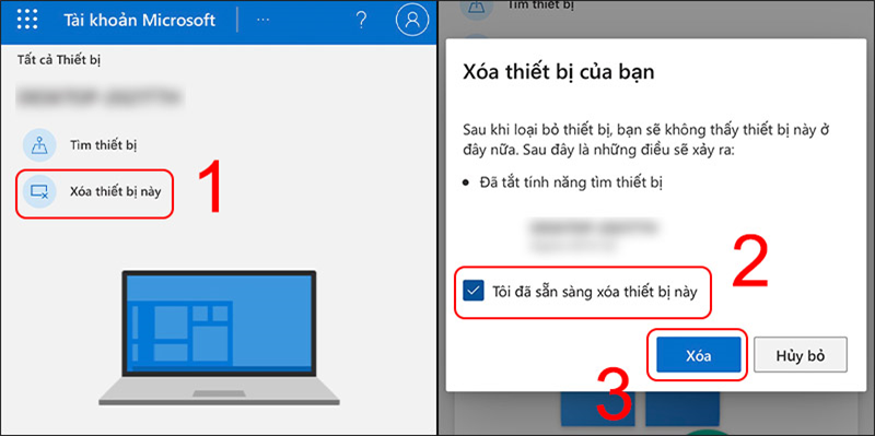 Chọn Xoá thiết bị này